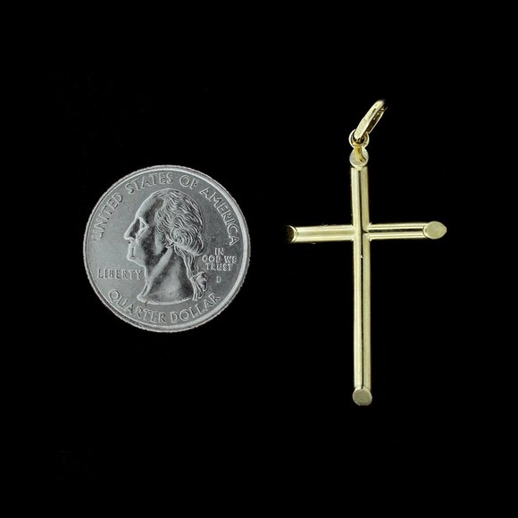 10K Real Gold Rope Chain and Cross Pendant Set - Picture 4 of 9